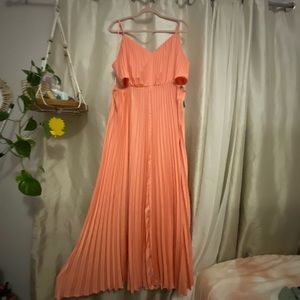 Express Peach cutout Pleated Dress  XL